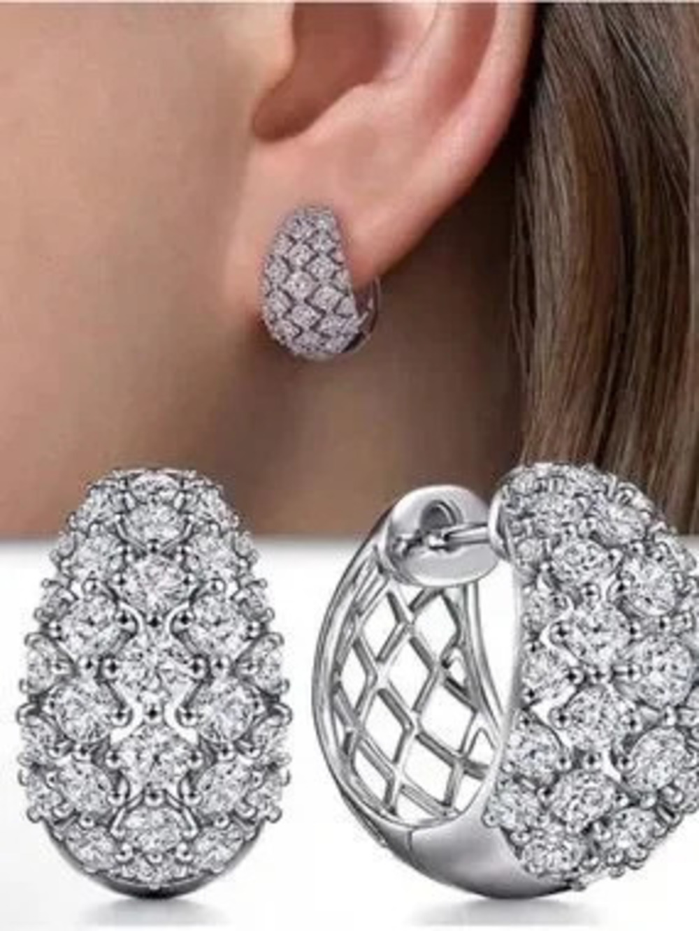 Celeste Pave Zirconia Hoop Earrings